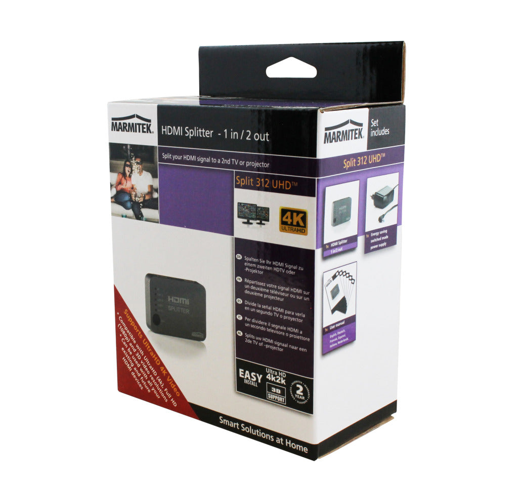 Marmitek Split 312 Hdmi Splitter Met 4K Uhd Ondersteuning