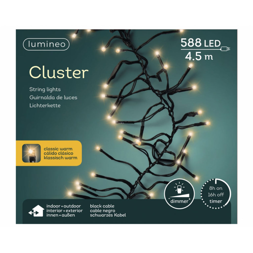 Lumineo Cluster Led Verlichting Binnen/Buiten 4.5M 588 Leds Ip44 Dimbaar