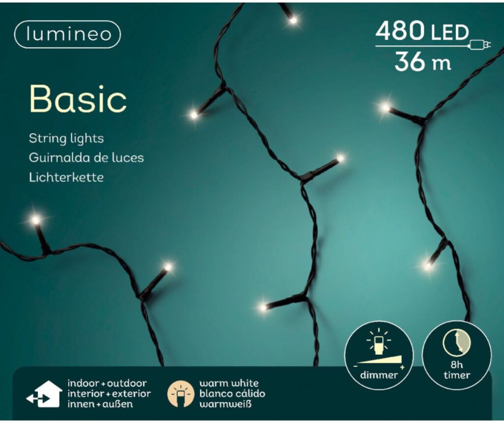 Lumineo Led Basic Lights Zwart/Warm Wit Licht 3600Cm