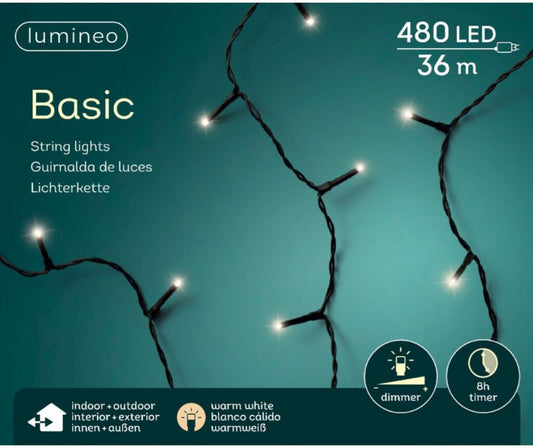 Lumineo Led Basic Lights Zwart/Warm Wit Licht 3600Cm