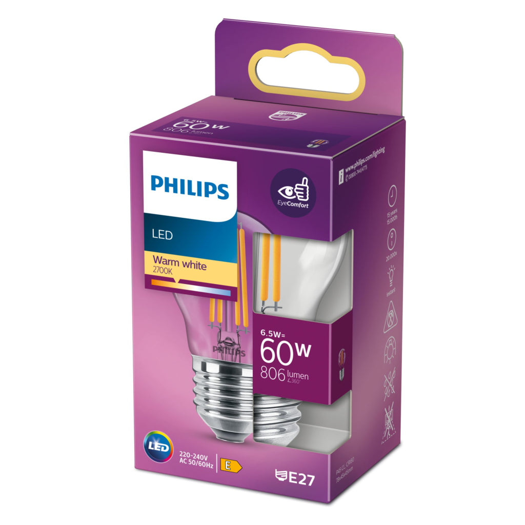 Philips Led Classic 60W E27 Ww P45 Cl Nd Srt4 Verlichting