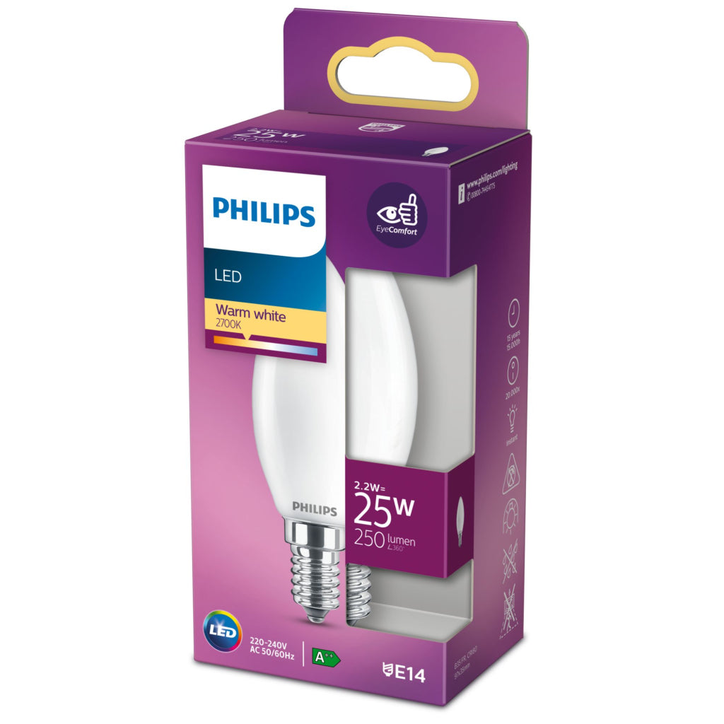 Philips Led Kaarslamp 25W E14 Warm Wit
