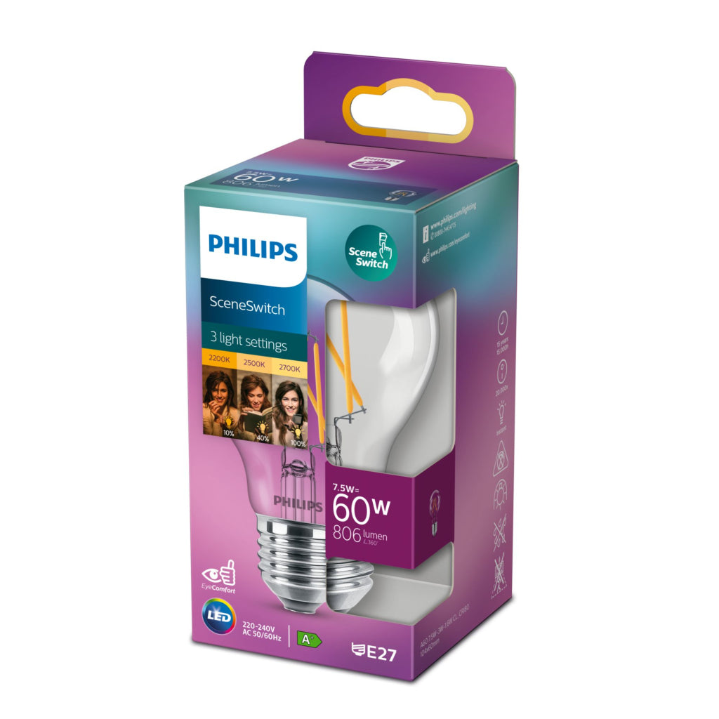 Philips Led A60 Ssw Cl Nd 60W E27