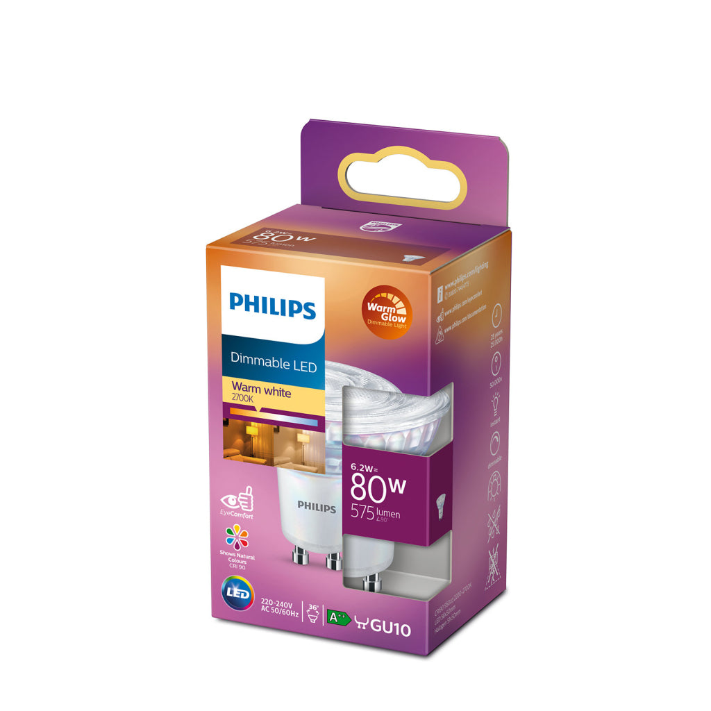 Philips Dimbare Led Spot 80W Gu10 Warm Wit