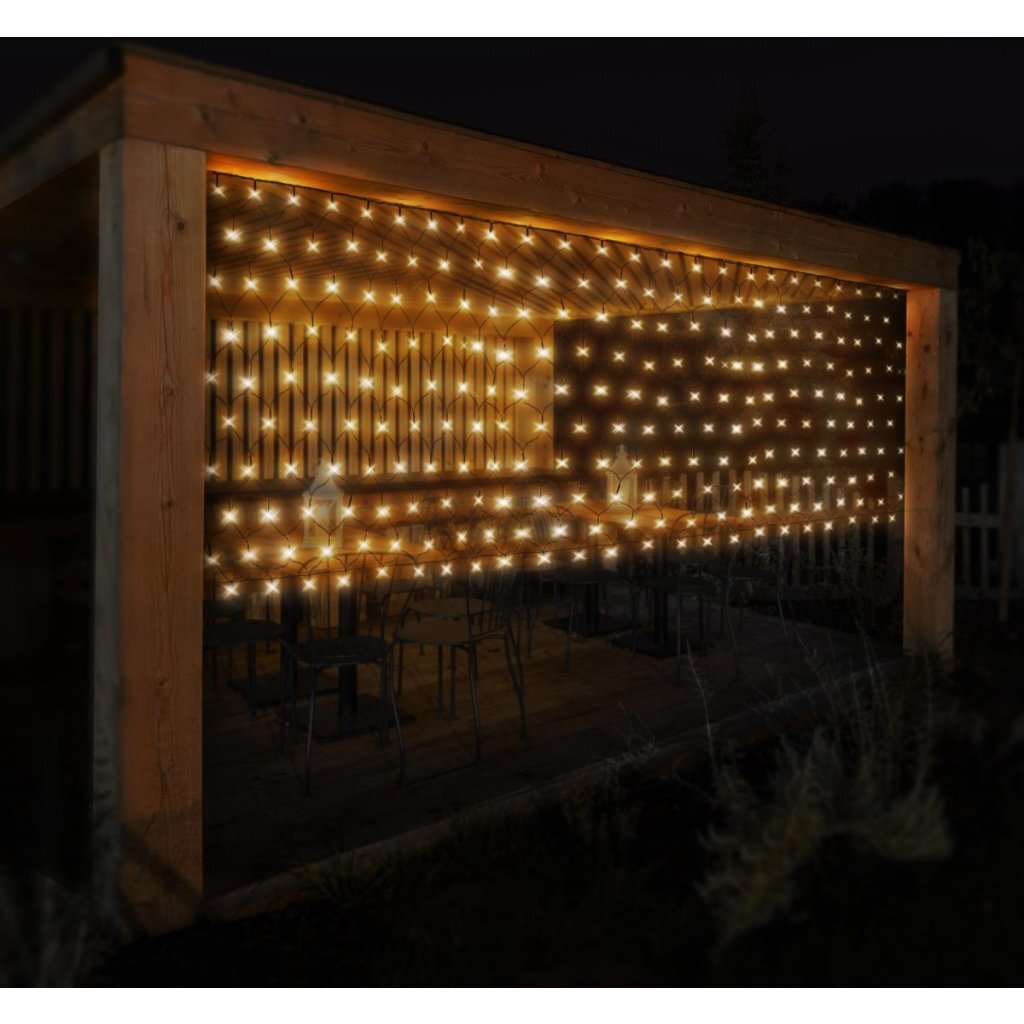 S.i.a. Led Netverlichting 300X150 Cm 320 Leds Warm Wit Licht Groen