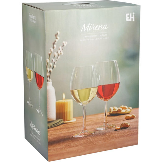 Excellent Houseware Mirena Wijnglazen 12 Stuks Transparant