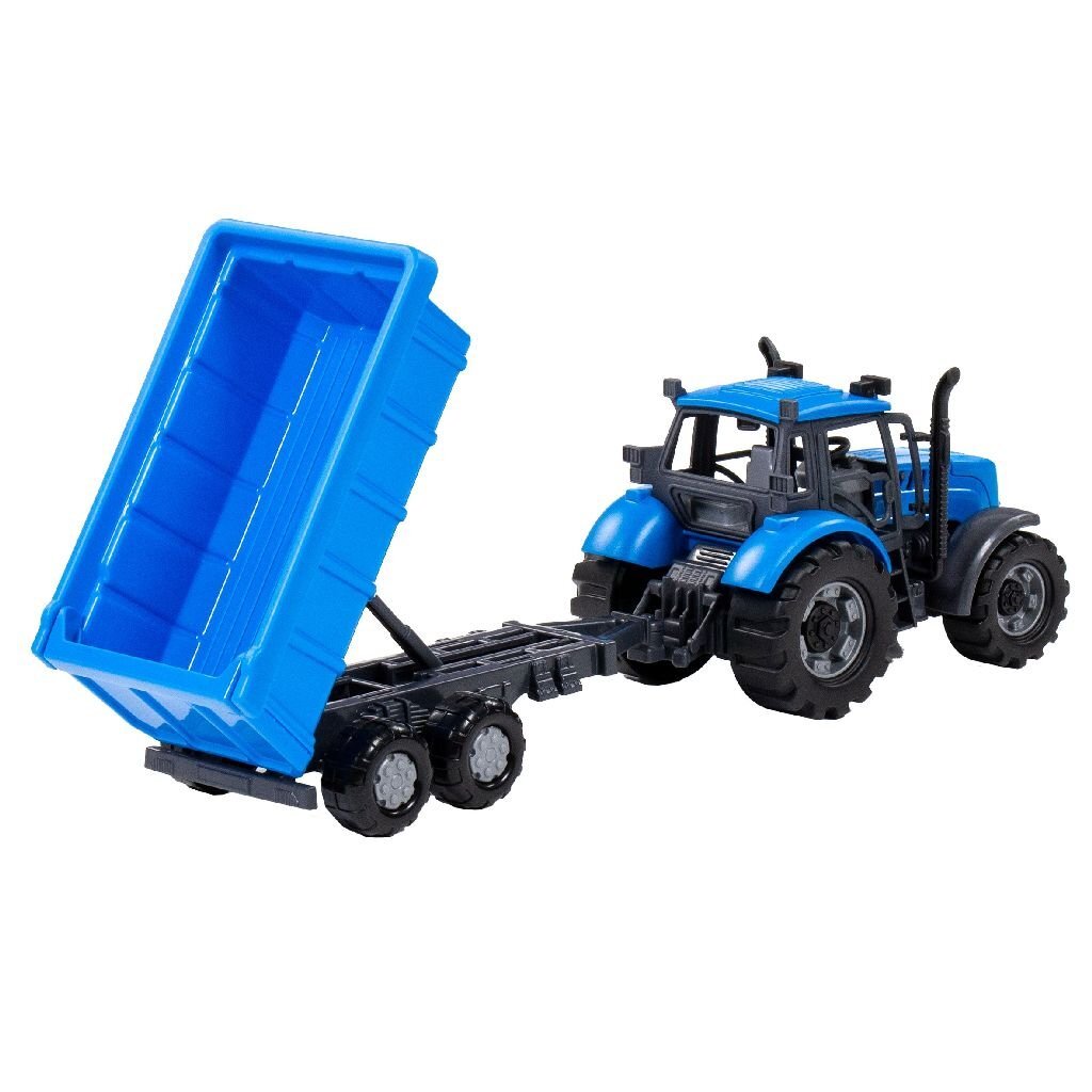Overige Merken Farmer Frictietractor + Trailer Blauw/Zwart
