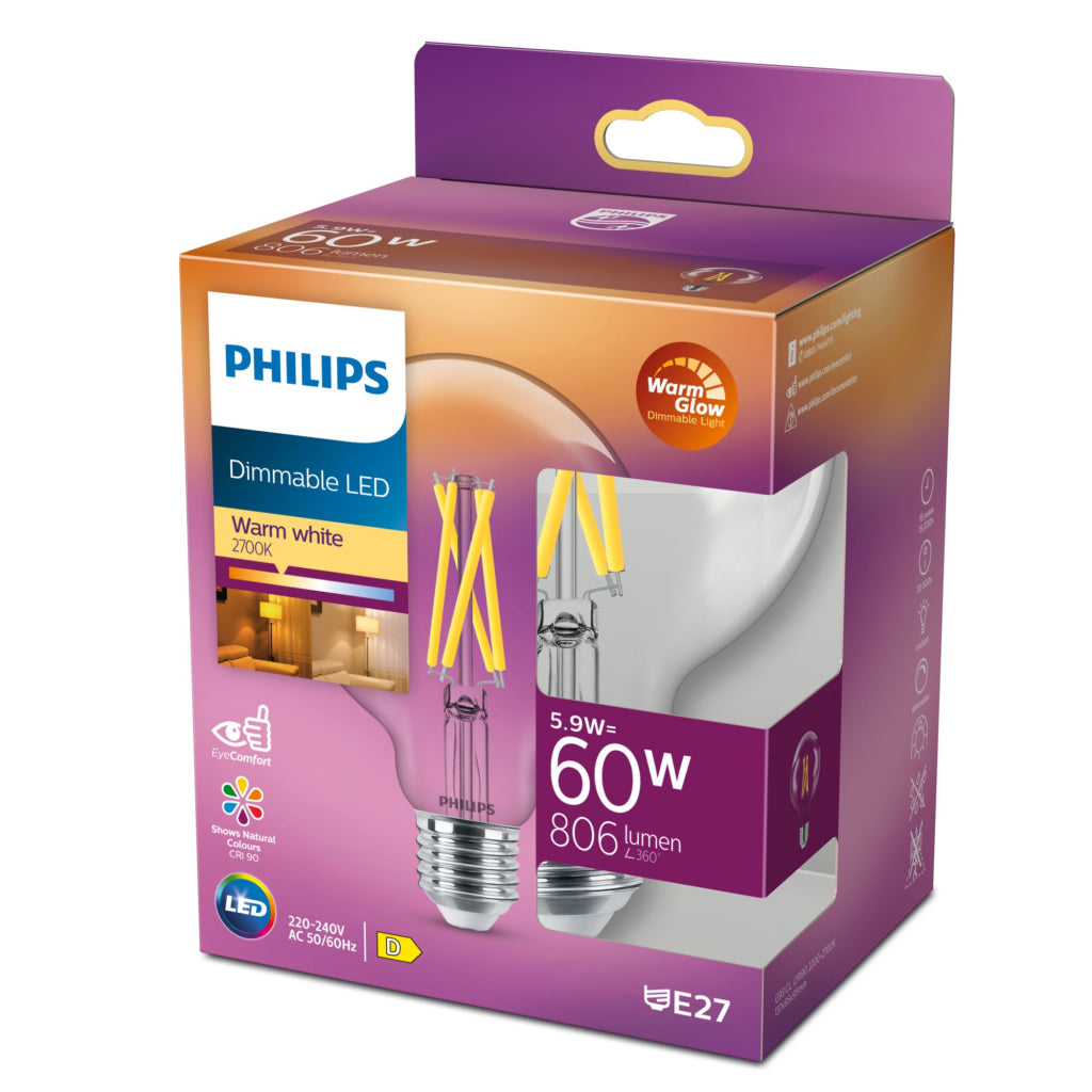 Philips Led Cl G93 Cl Wgd 60W E27