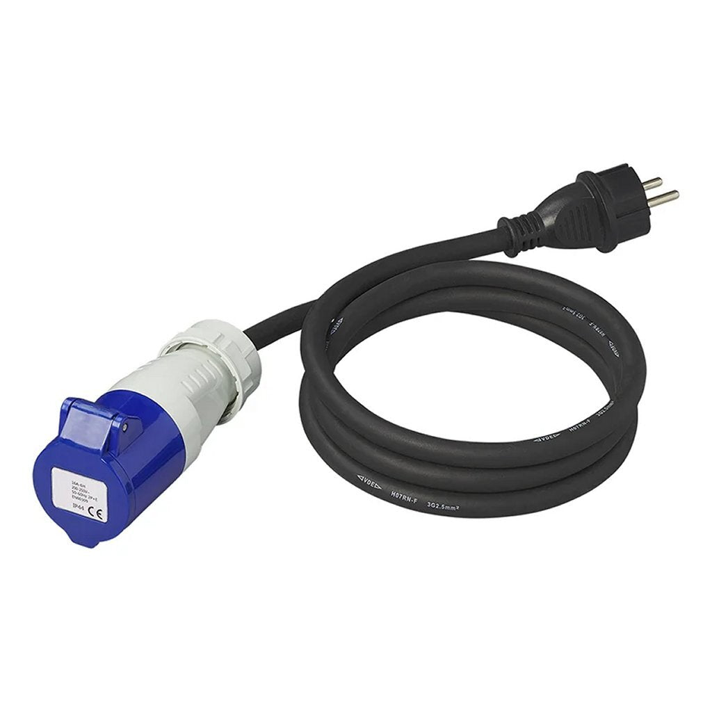 Proplus Verloopkabel Schuko Stekker-Cee 150 Cm 3X2,5 Mm&Sup2; Zwart