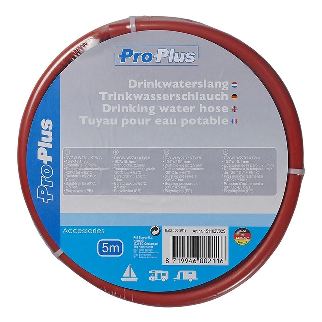 Proplus Drinkwaterslang 500X1.5 Cm Rood
