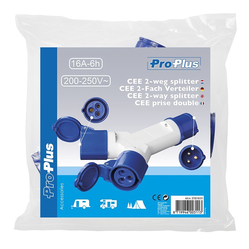 Proplus Cee 2-Weg Splitter 16 Amp&Egrave;Re Ip44 230 Volt 3-Polig