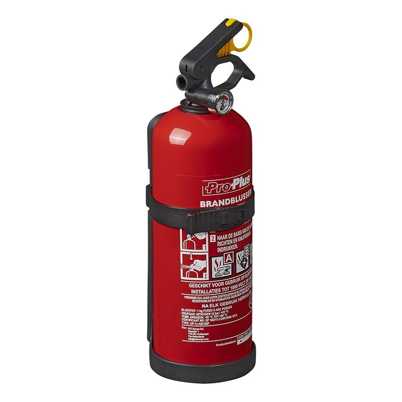 Proplus Brandblusser 1Kg Abc Poeder Nl + Manometer Vorstbestendig Universeel Inzetbaar