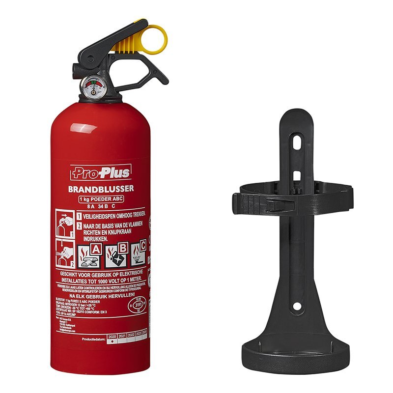 Proplus Brandblusser 1Kg Abc Poeder Nl + Manometer Vorstbestendig Universeel Inzetbaar