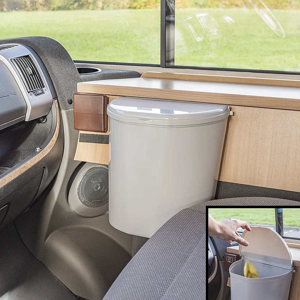 Proplus Afvalbak Met Deksel 10L Voor Camper/Caravan Grijs