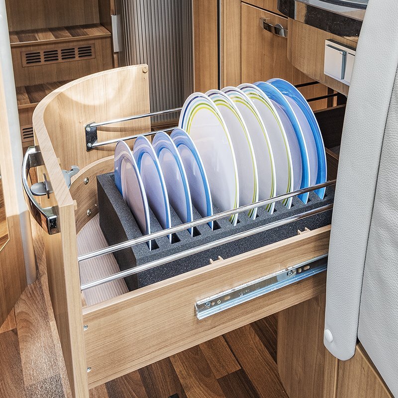 Proplus Bordenhouder 34X25X14 Cm Geschikt Voor 10 Borden Caravan Organizer Zwart