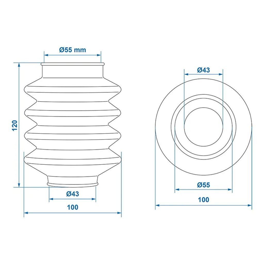 Proplus Stofhoes Voor Oplooprem 45/60 L=150 Geschikt Voor Bpw Zaf 1.0-1