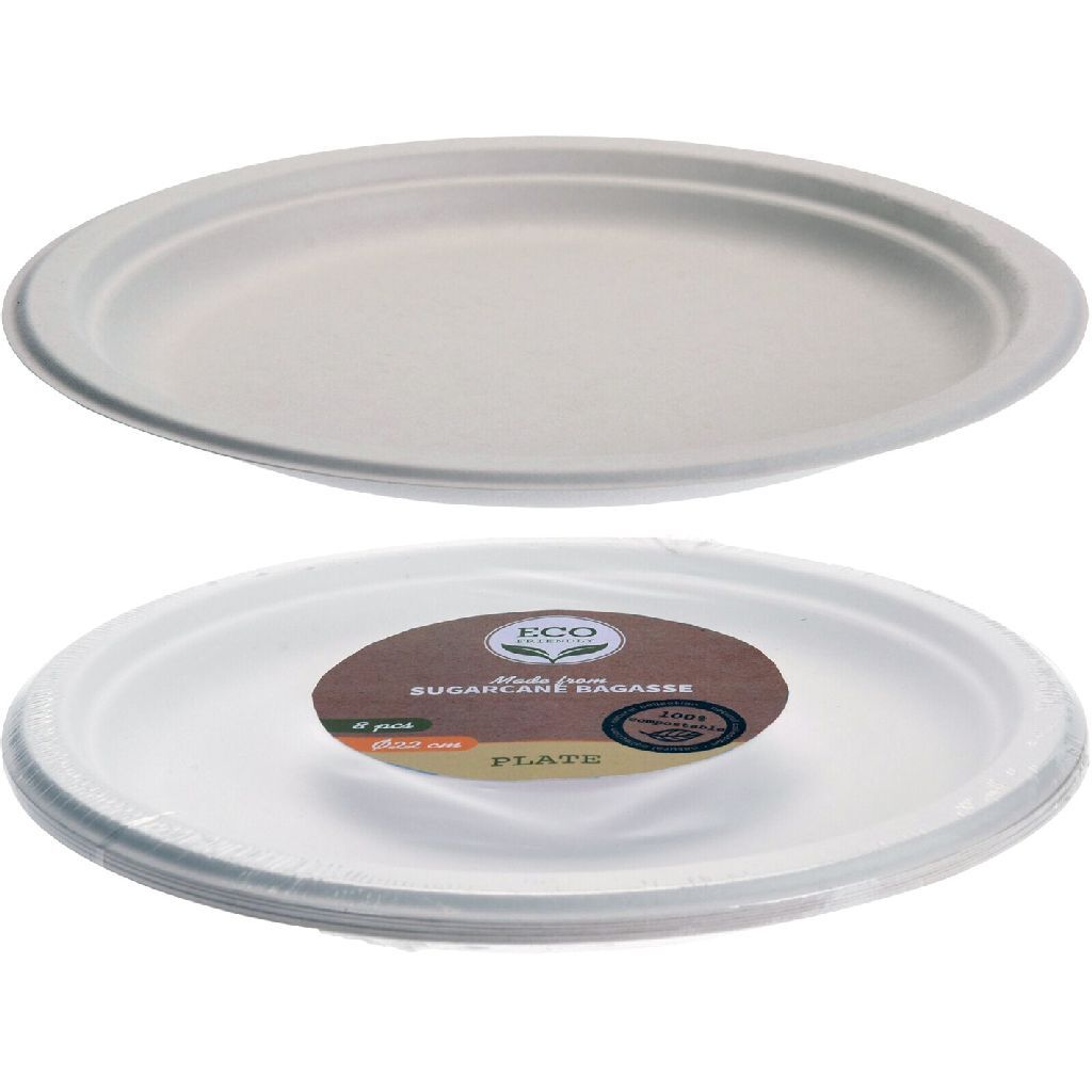 Basic Eco Bordjes 22 Cm 8 Stuks Wit