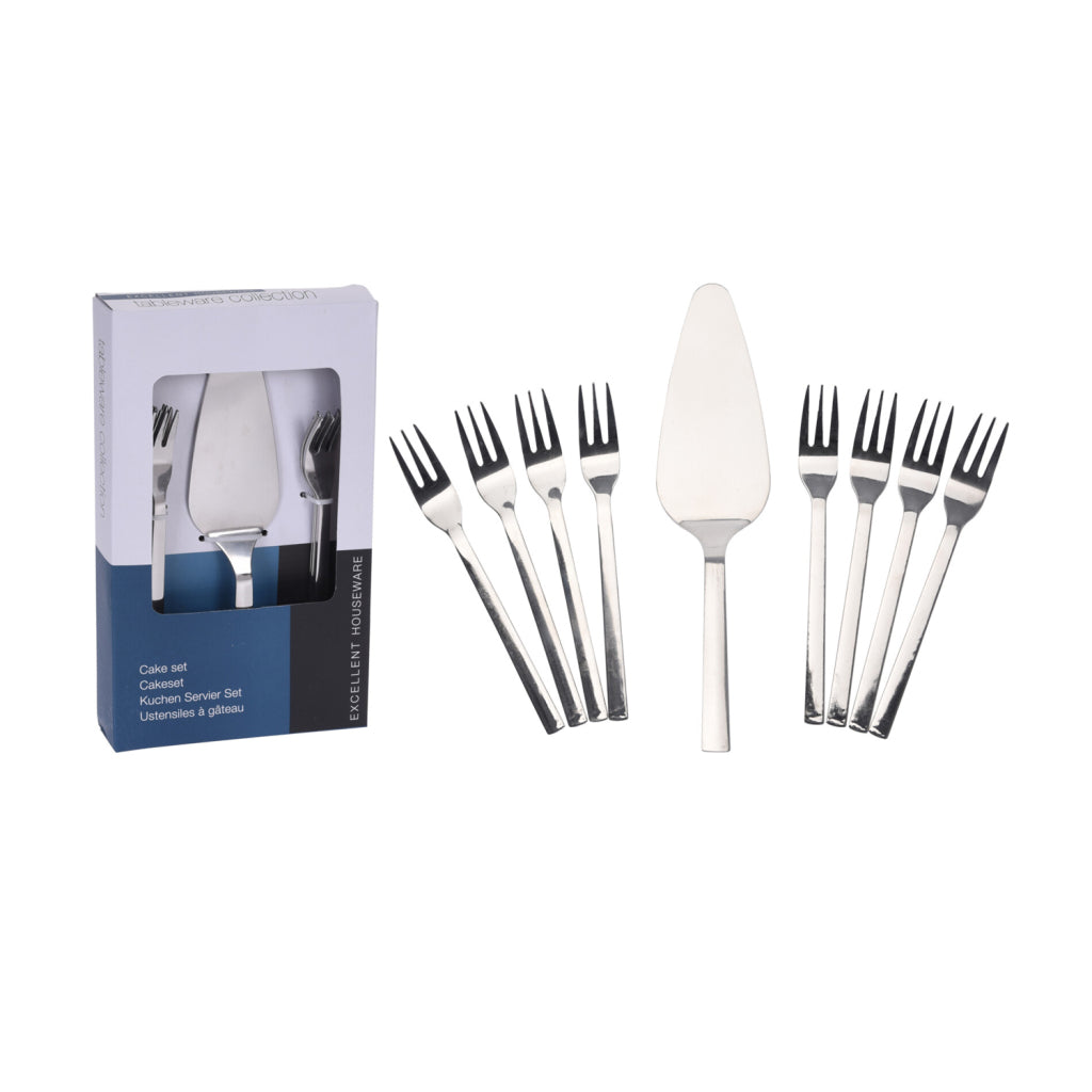 Excellent Houseware Taartvorken + Schep 9-Delig Rvs