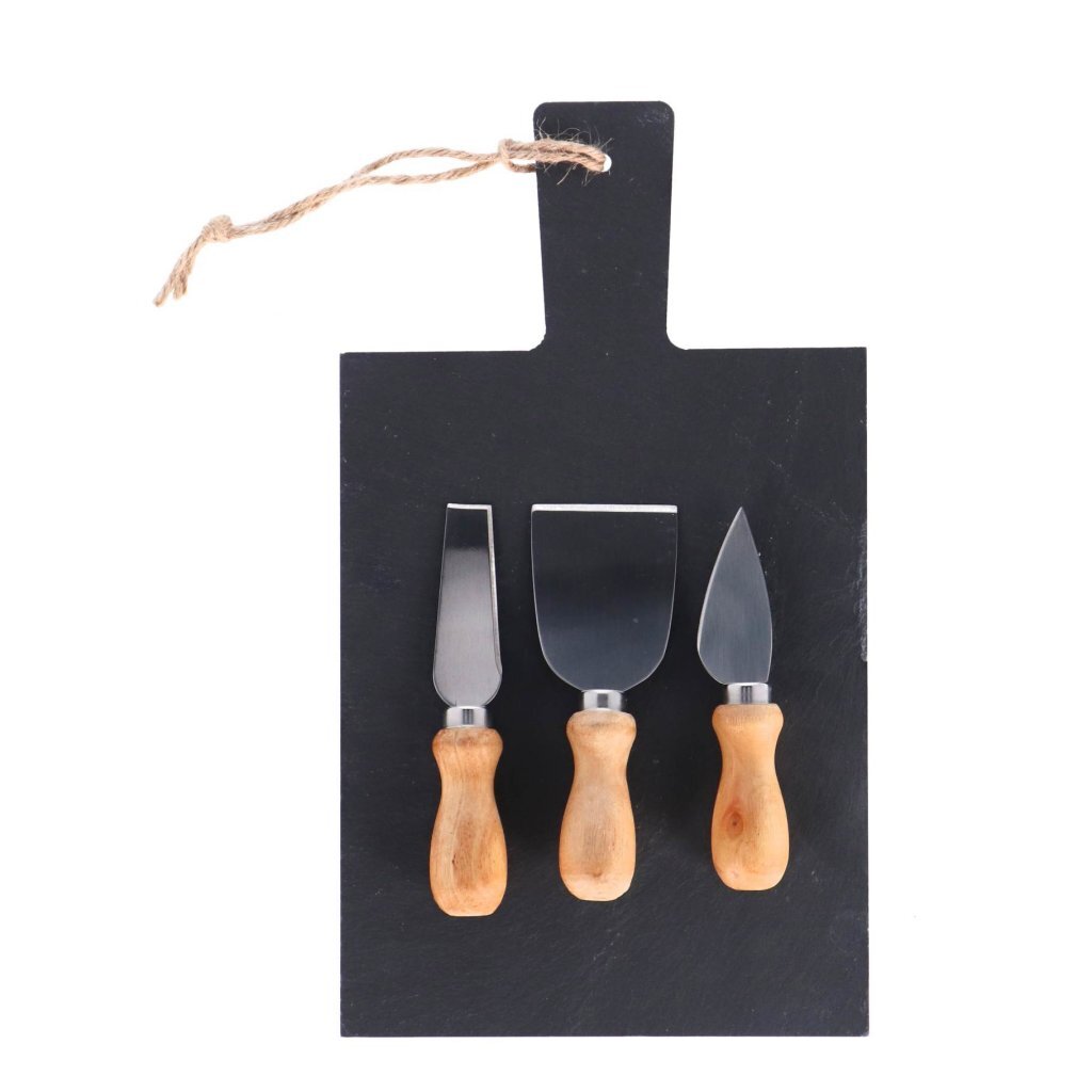 Excellent Houseware Leistenen Kaasplank Met 3 Kaasmesjes