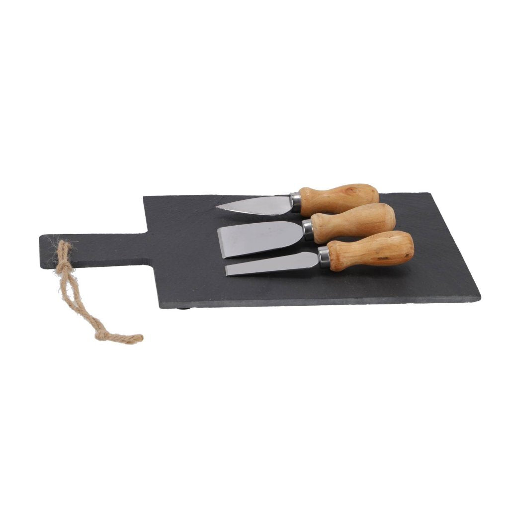 Excellent Houseware Leistenen Kaasplank Met 3 Kaasmesjes