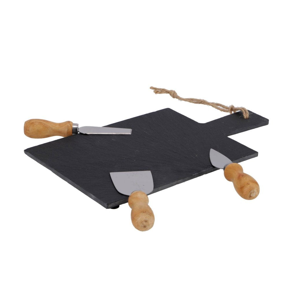 Excellent Houseware Leistenen Kaasplank Met 3 Kaasmesjes