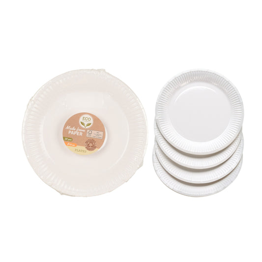 Basic Papieren Borden 18 Cm 20 Stuks Wit
