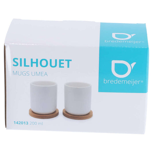 Bredemeijer Umea Theemokken 200 Ml 2 Stuks Bamboe/Wit Keramiek