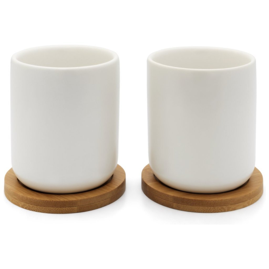 Bredemeijer Umea Theemokken 200 Ml 2 Stuks Bamboe/Wit Keramiek