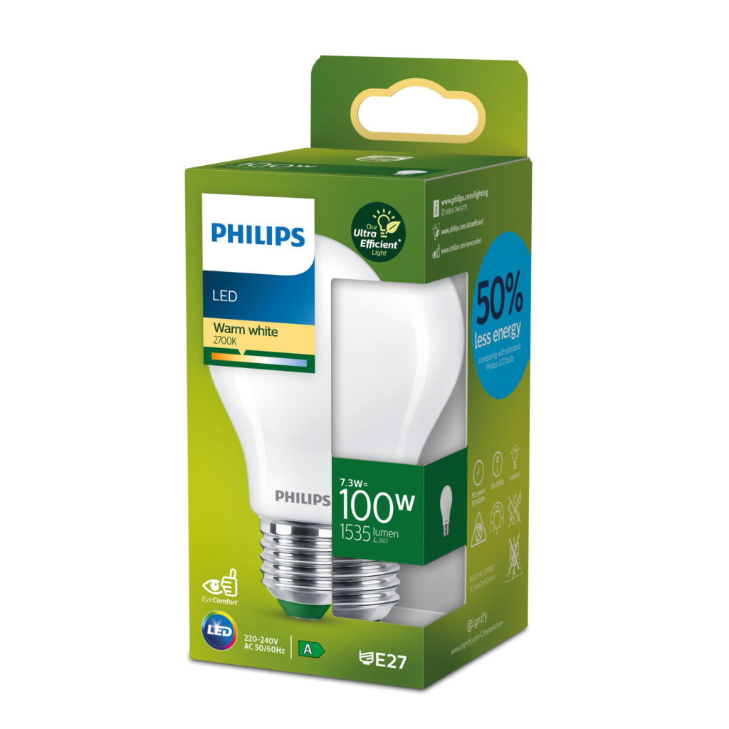 Philips Led Lamp Peervormig 100W E27 Warm Wit Wit/Mat