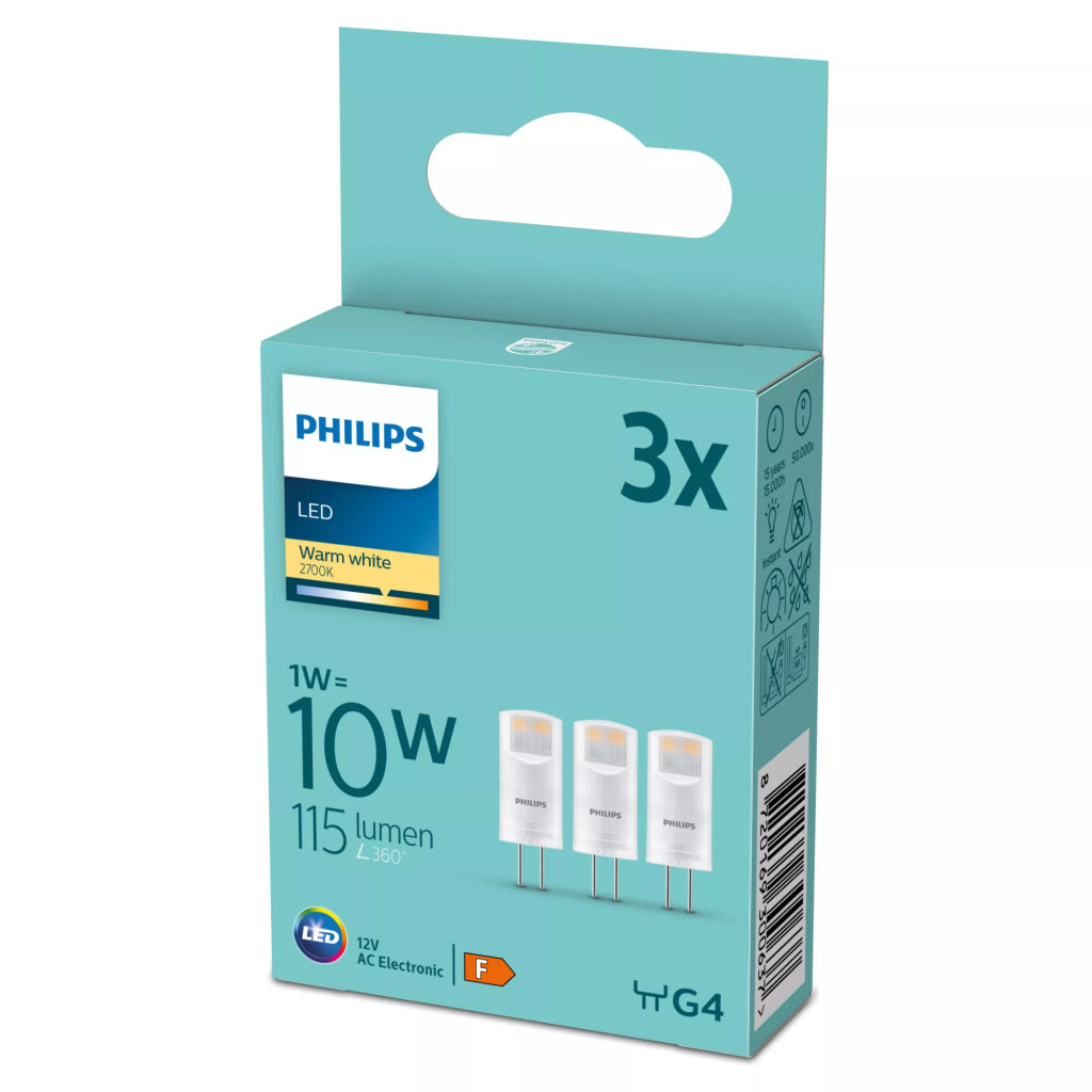 Philips Led Brenner 10W G4 Warm Wit 3 Stuks
