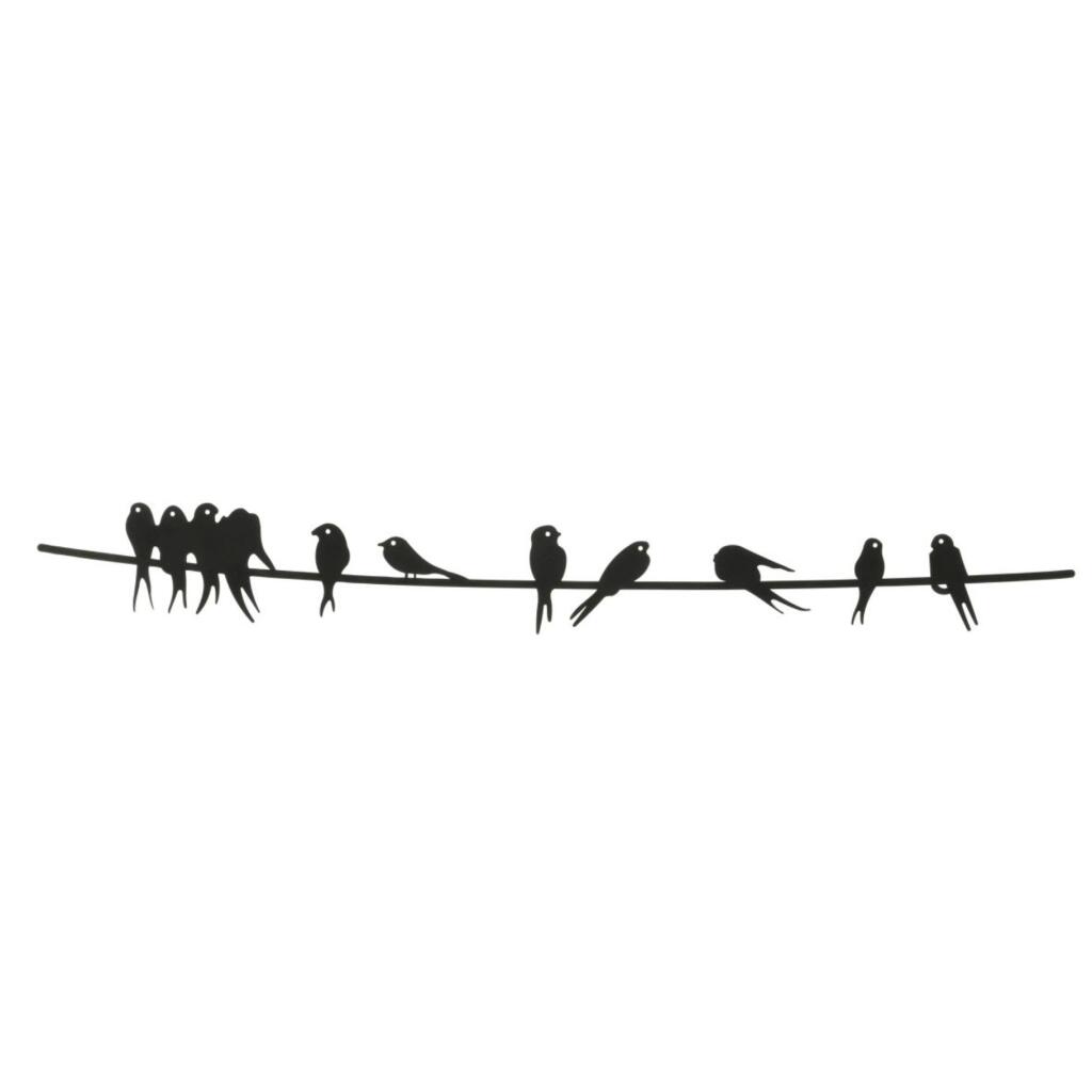Overige Merken Metalen Muur Decoratie Vogels Zwart