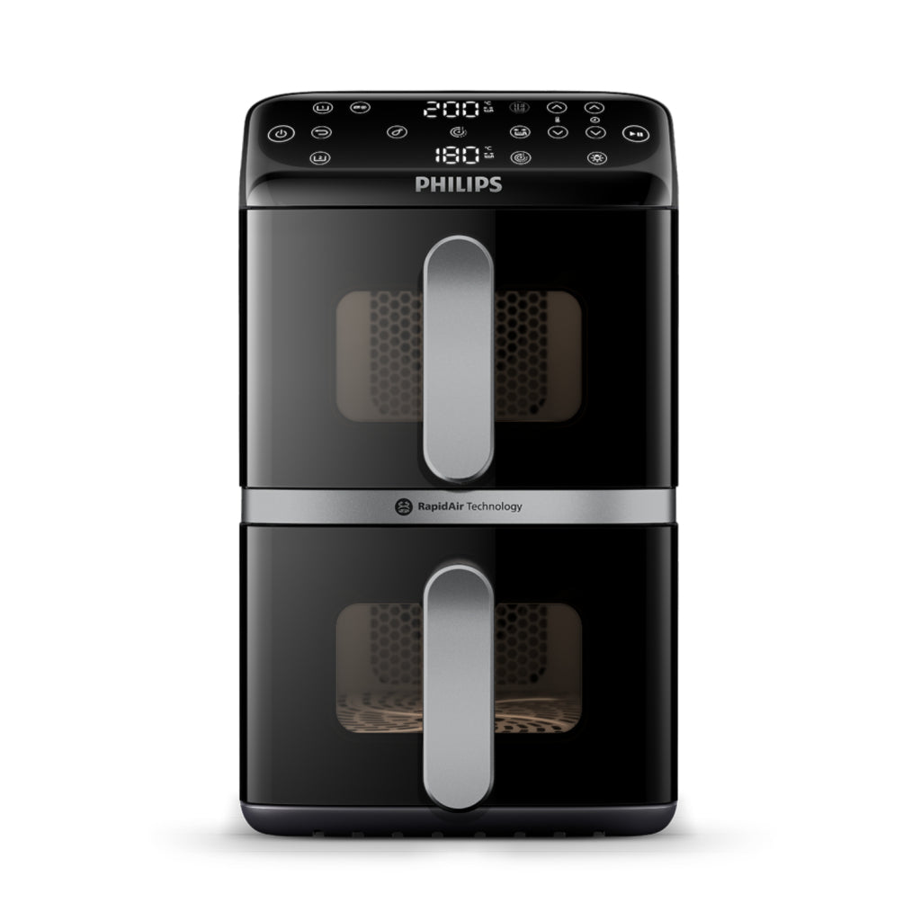 Philips Na461/00 4000 Series Dual-Stacked Dubbele Airfryer 10L 2750W Zwart/Zilver