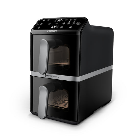 Philips Na461/00 4000 Series Dual-Stacked Dubbele Airfryer 10L 2750W Zwart/Zilver