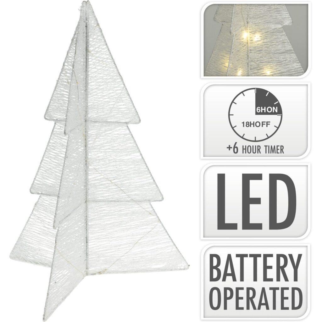 Kerstboom Vouwbaar met LED Timer 50cm Wit Voorradig 1 - 2 werkdagen