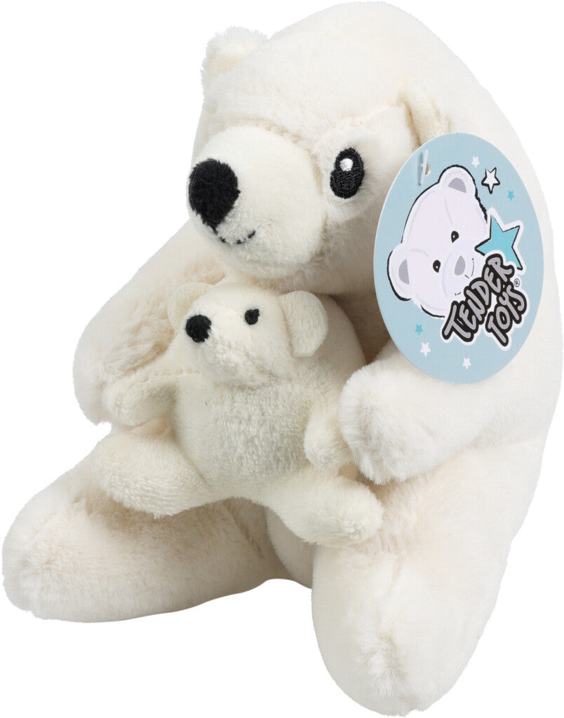 Plush Pluche Ijsbeer Met Kind 16 Cm