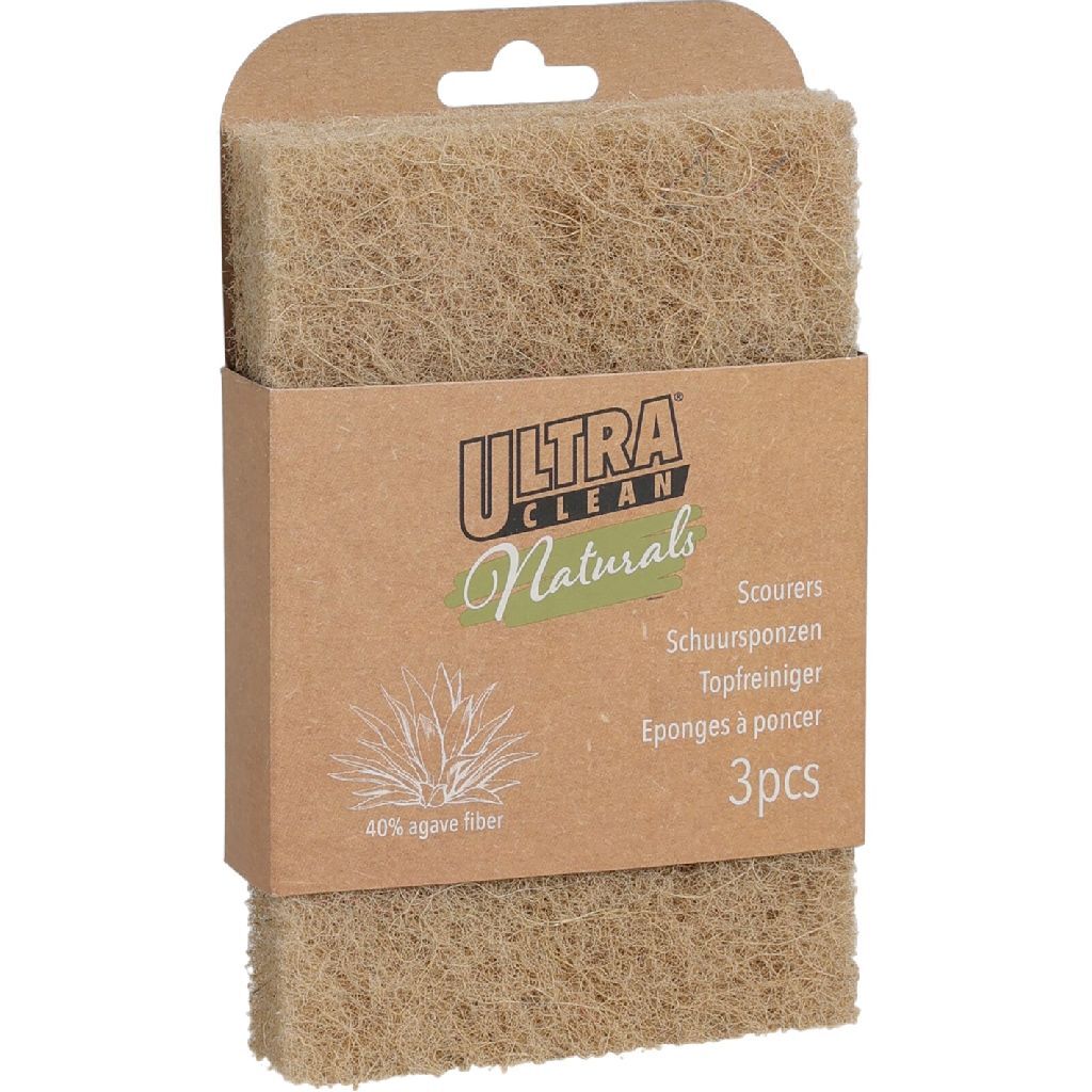 Ultra Clean Agave Fiber Schuursponzen 15X10 Cm 3 Stuks