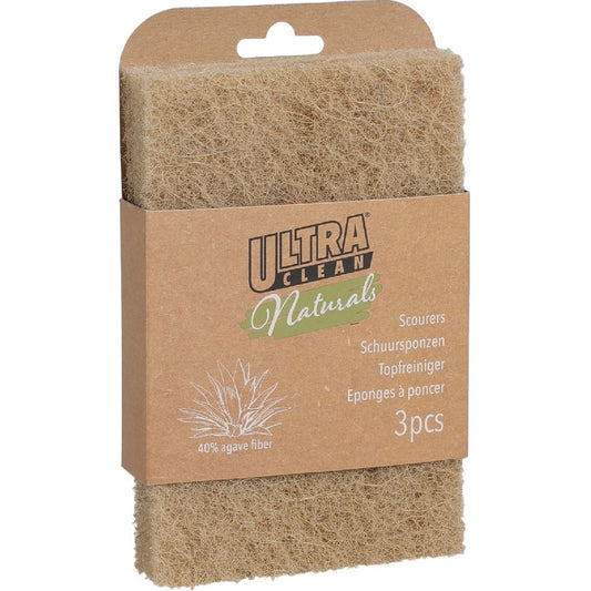 Ultra Clean Agave Fiber Schuursponzen 15X10 Cm 3 Stuks