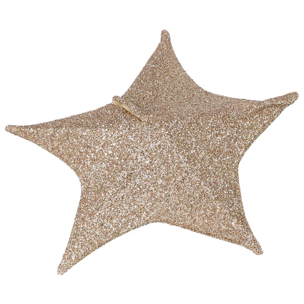 Decoratie Stoffen Kerstster 50 cm met 30 LEDs Goud Voorradig 1 - 2 werkdagen