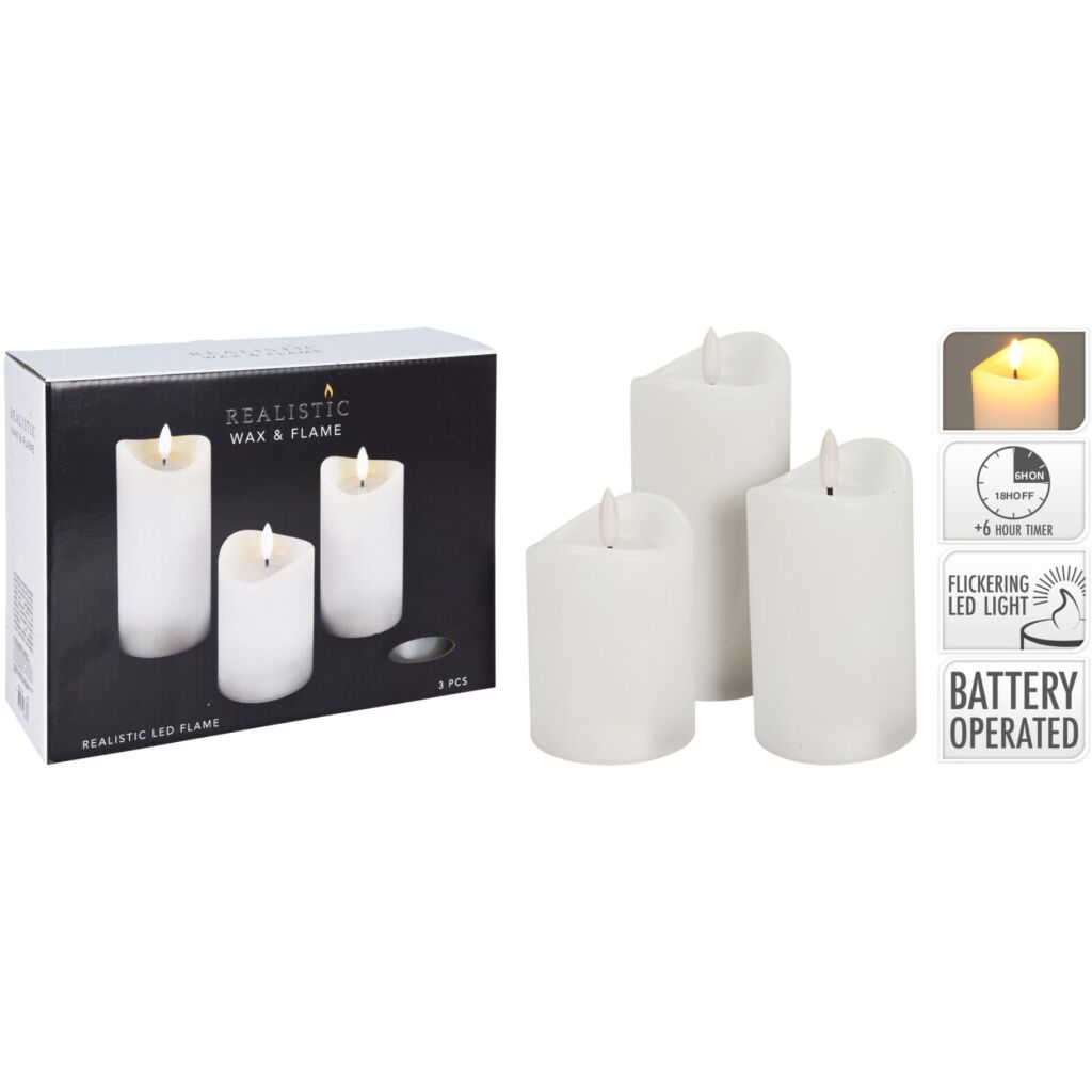 Overige Merken Led Kaarsen 3 Stuks Wit