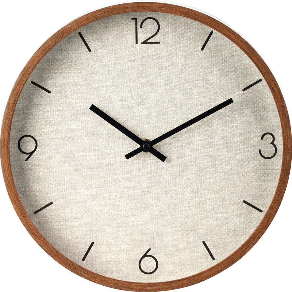 Overige Merken Analoge Wandklok 30 Cm Houtlook/Wit