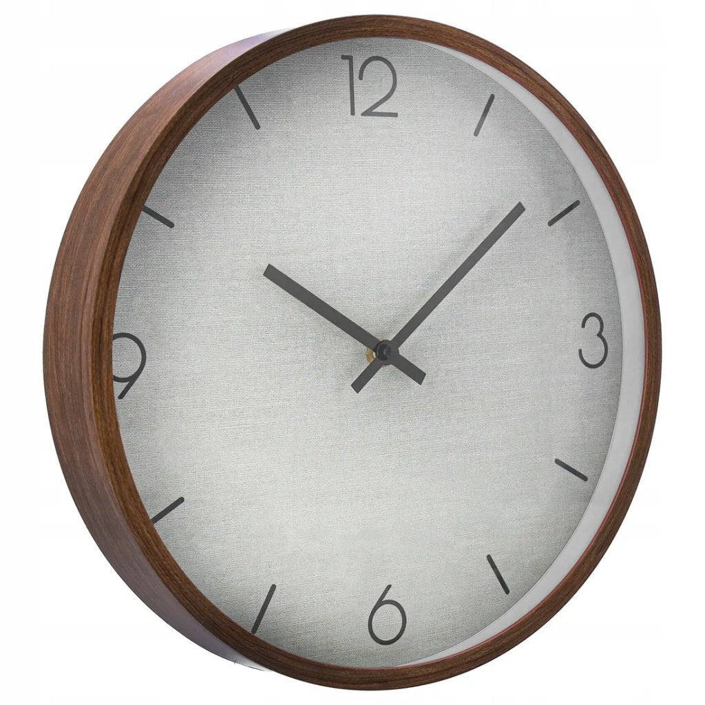 Overige Merken Analoge Wandklok 30 Cm Houtlook/Wit