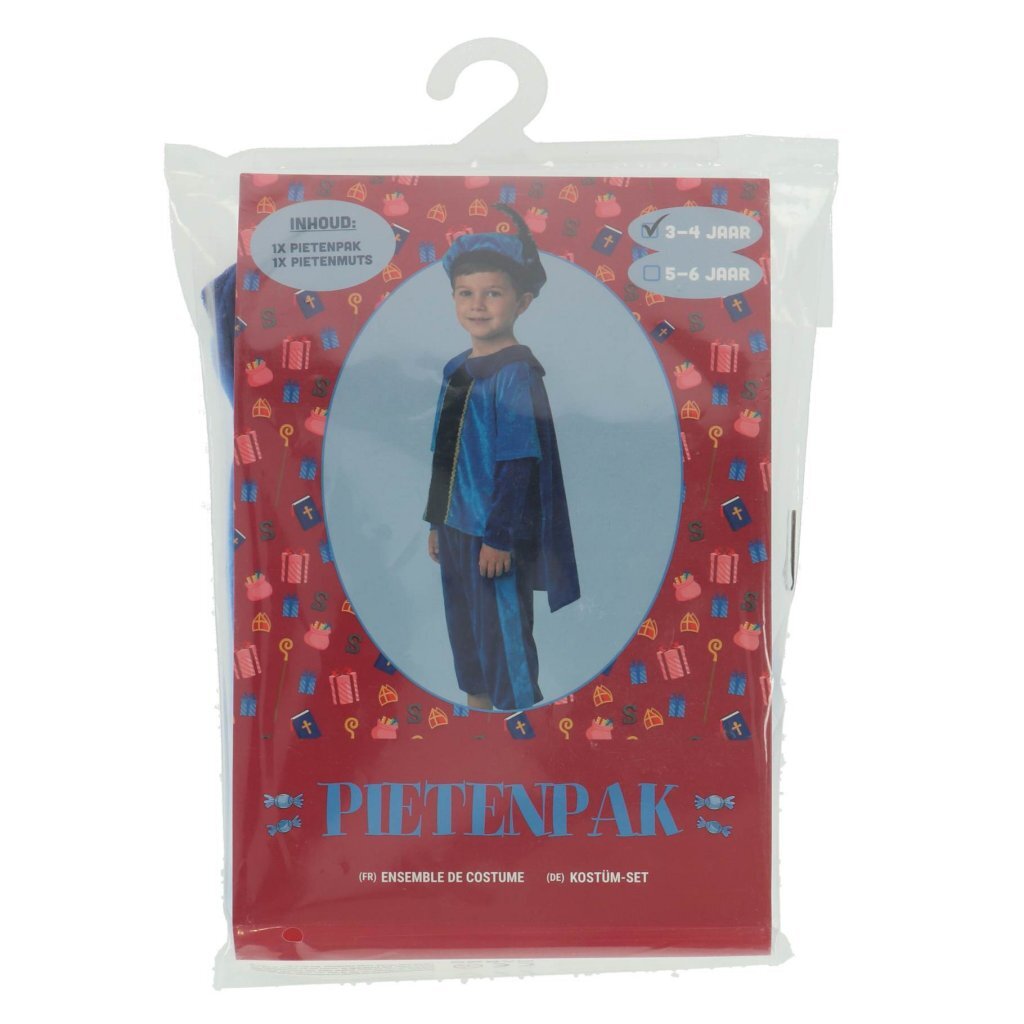 Overige Merken Pietenpak Met Cape 3-4 Jaar Blauw/Zwart