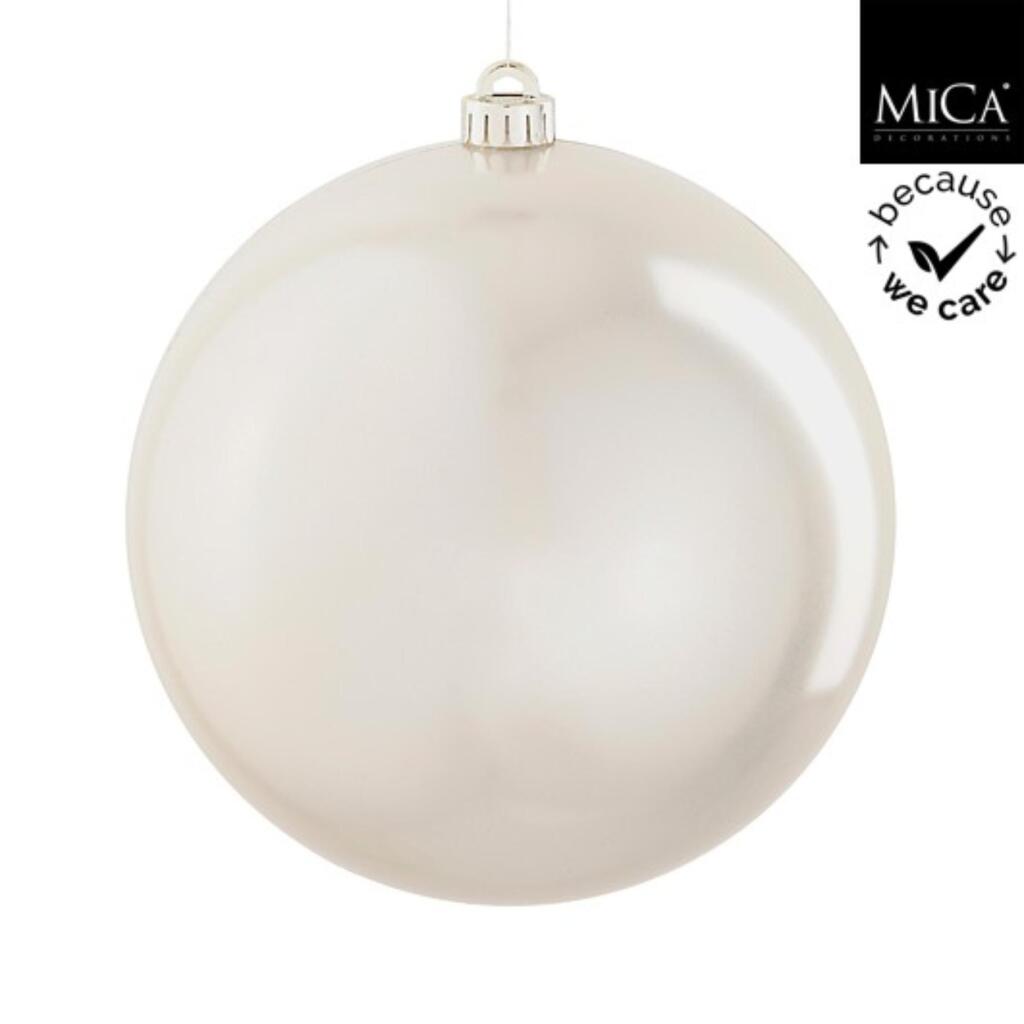 Mica Decorations Kerstbal Onbreekbaar 25 Cm Cr&Egrave;Me Parelmoer