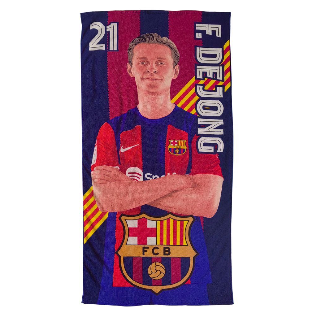 Overige Merken Fcb Barcelona Strandlaken Frenkie 100X180 Cm Blauw/Rood