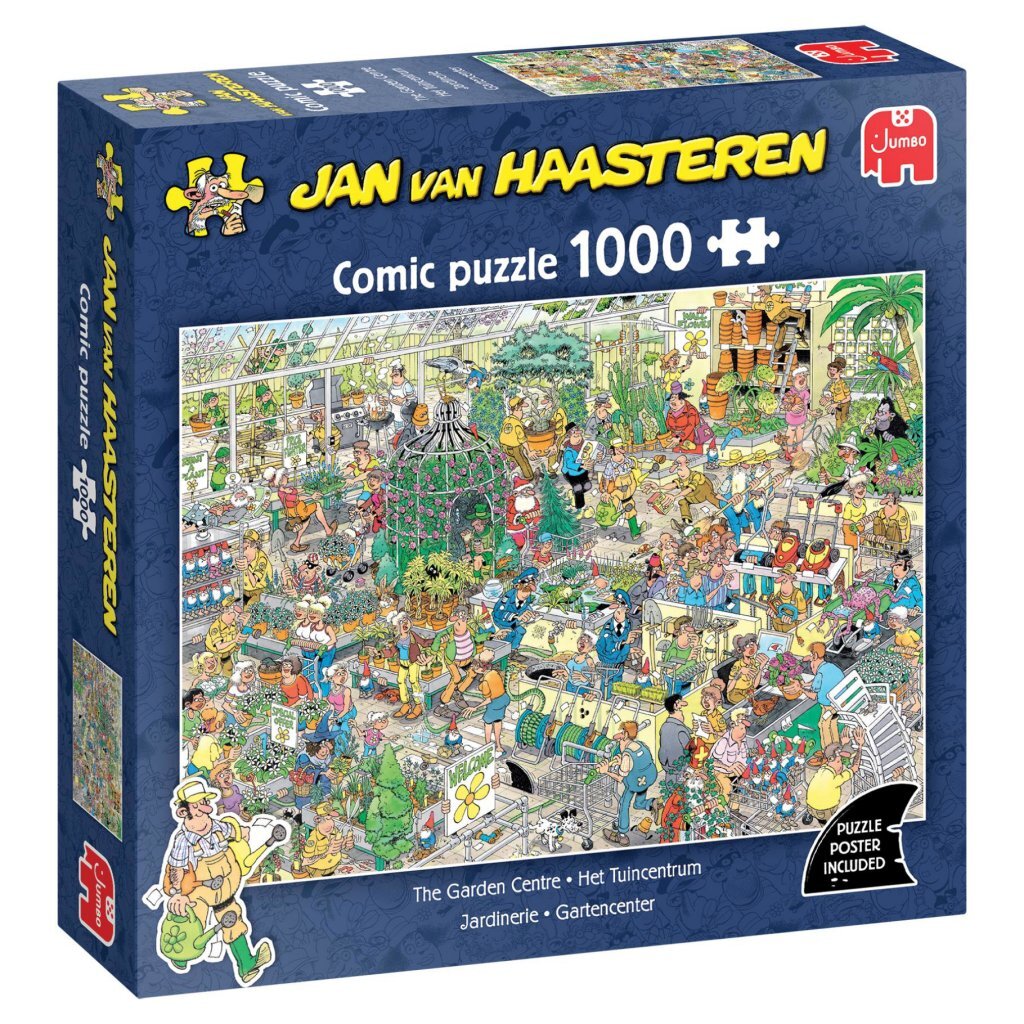 Jumbo Puzzel Jan Van Haasteren Het Tuincentrum 1000 Stukjes + Poster