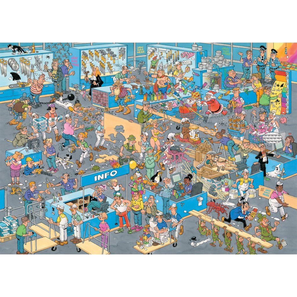 Jumbo Puzzel Jan Van Haasteren De Bouwmarkt &Amp; De Verbouwing 2X1000 Stukjes + Poster