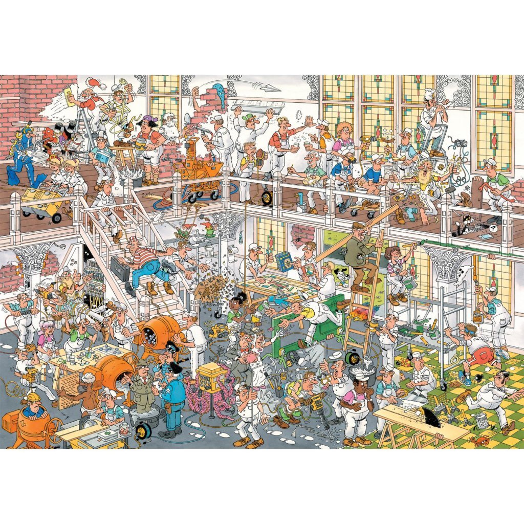 Jumbo Puzzel Jan Van Haasteren De Bouwmarkt &Amp; De Verbouwing 2X1000 Stukjes + Poster