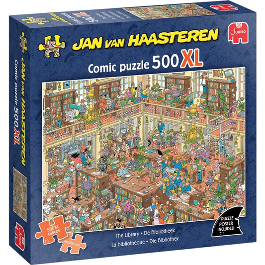 Jumbo Puzzel Jan Van Haasteren De Bibliotheek 500 Xl Stukjes + Poster