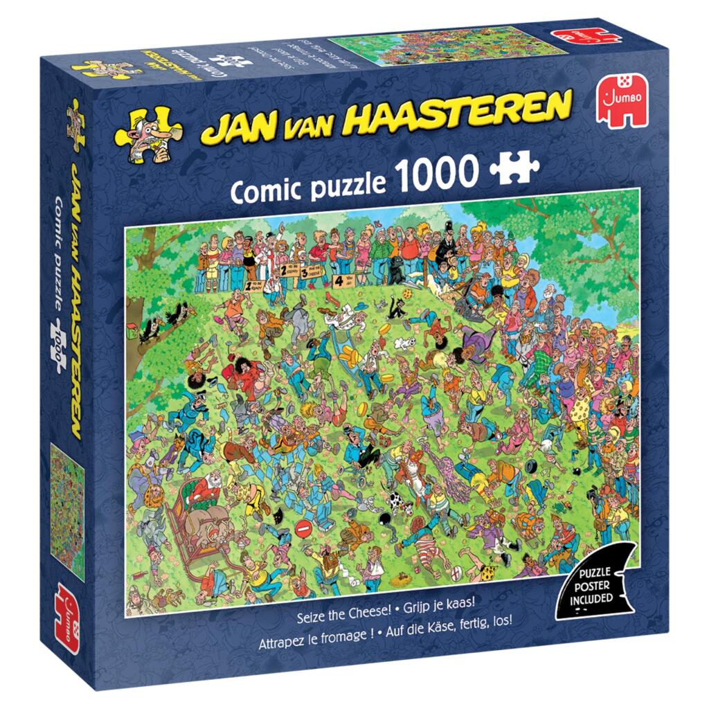 Jumbo Puzzel Jan Van Haasteren Grijp Je Kaas! 1000 Stukjes + Poster