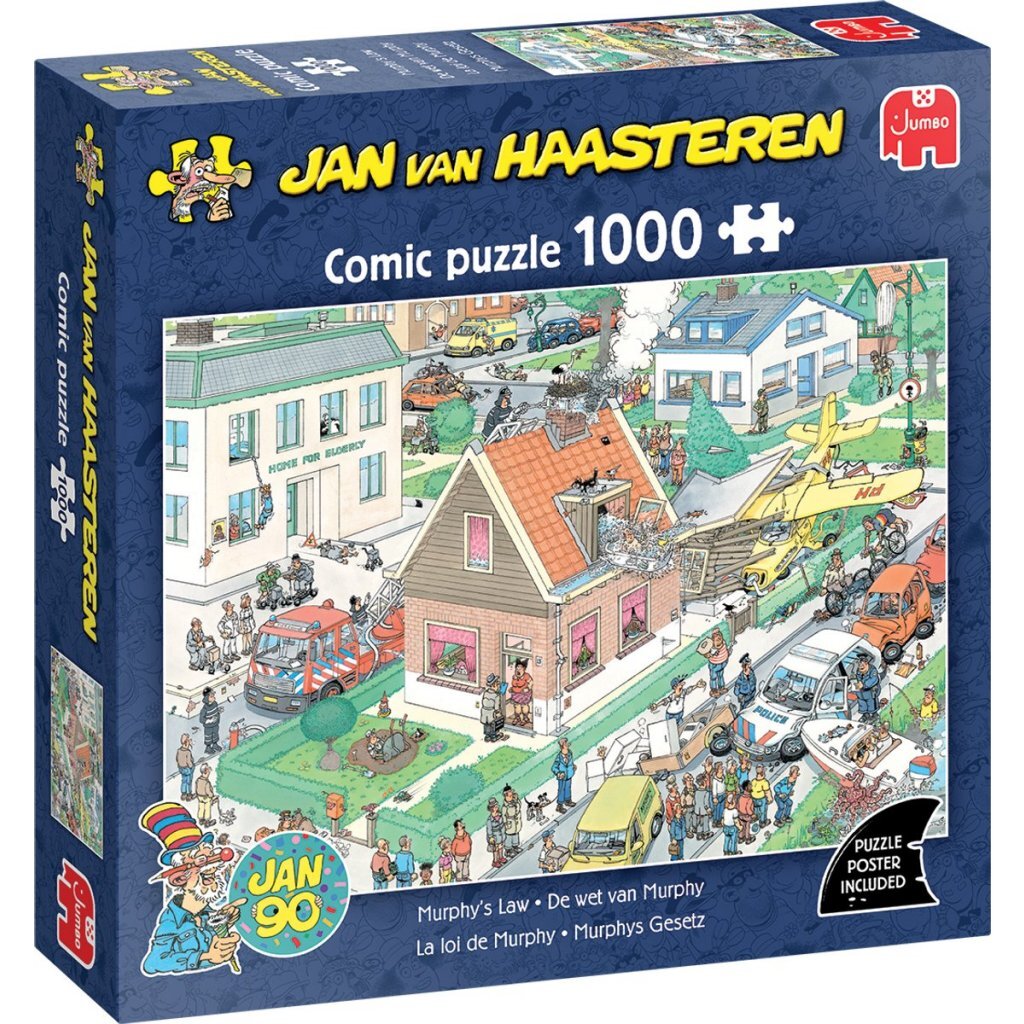 Jumbo Puzzel Jan Van Haasteren De Wet Van Murphy 1000 Stukjes + Poster